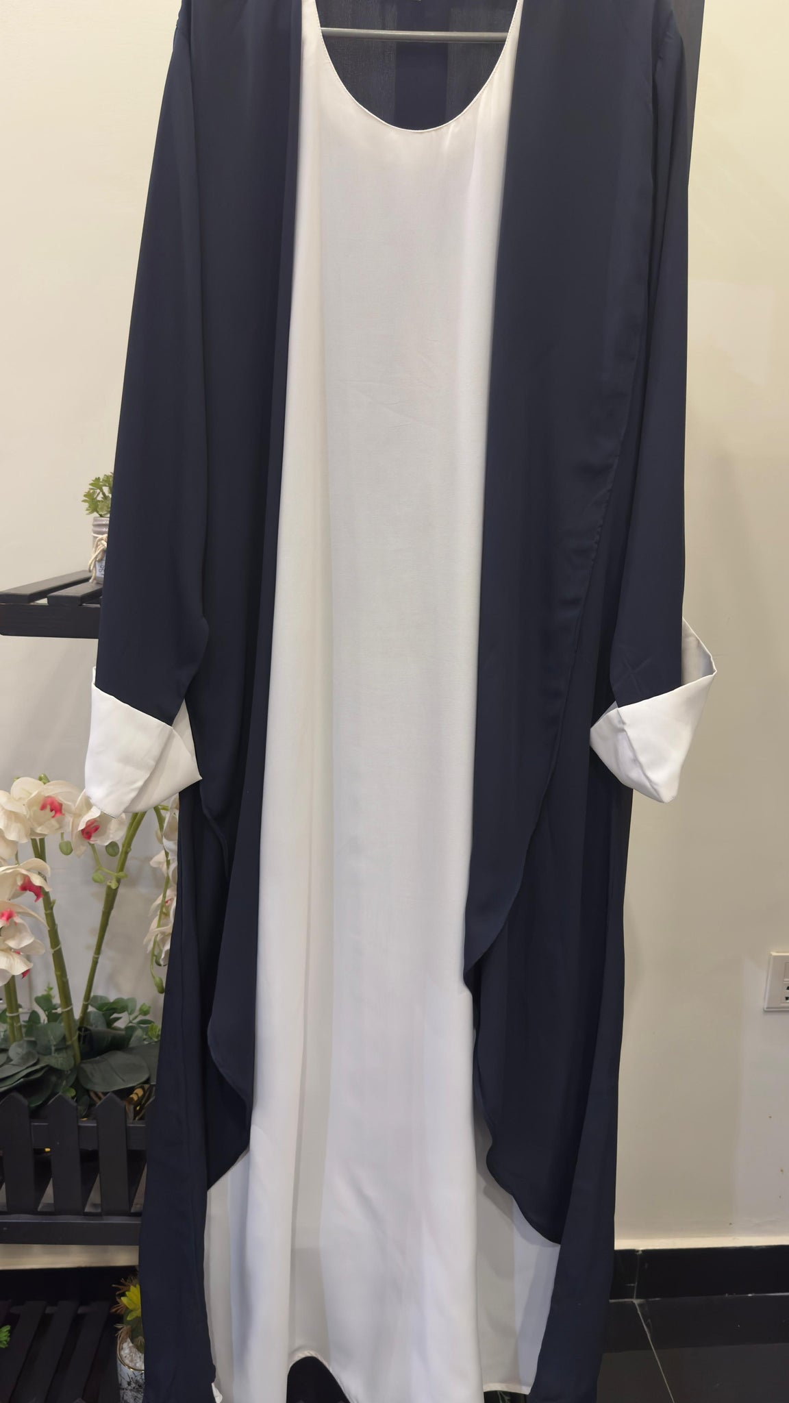 Blue and White Abaya